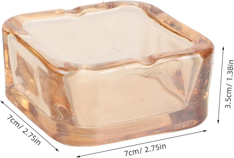 صحن رماد من الزجاج الكهرماني بتصميم أوروبي أنيق، محمول للمنزل والمكتب والسيارة والفسحة - Image 2